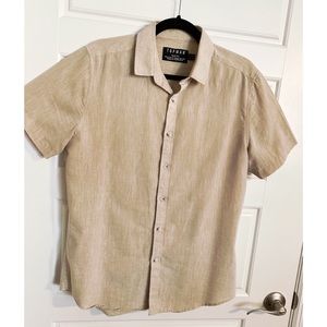 Topman Slim Fit Short Sleeve Button Down Shirt